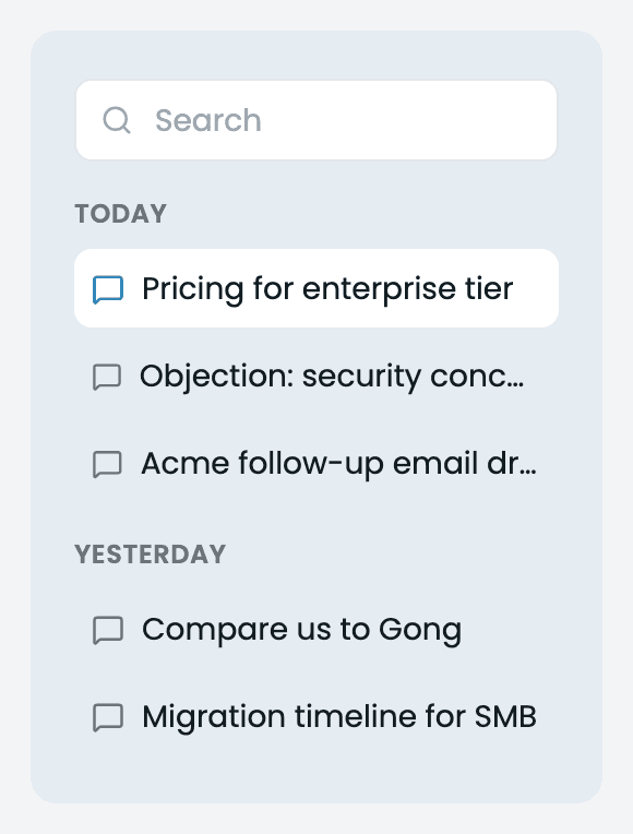 Chat History panel