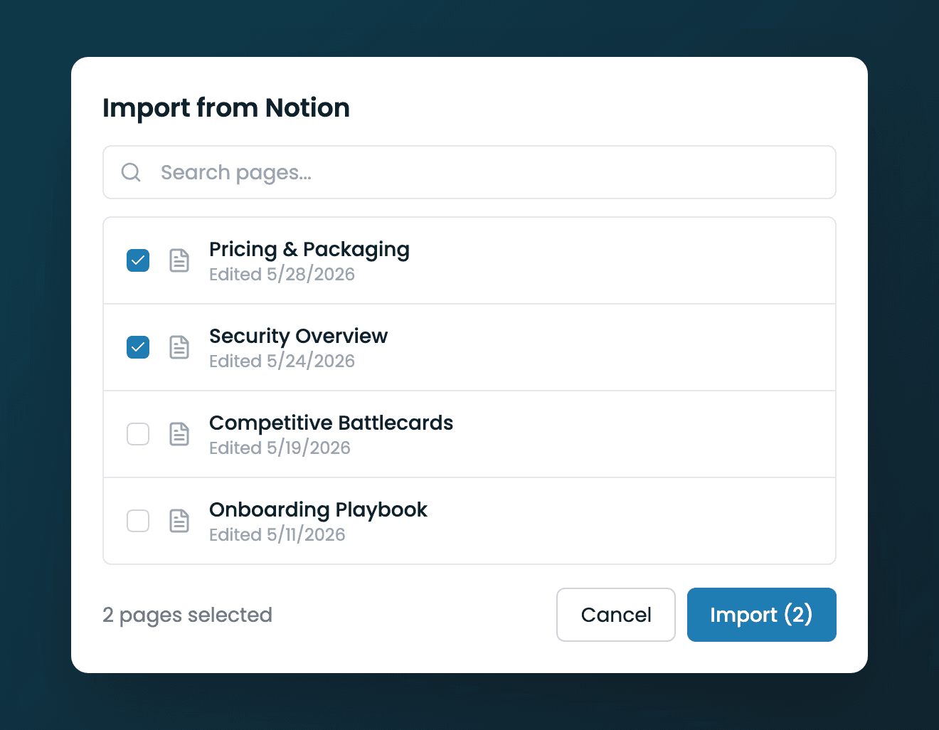 Import from Notion