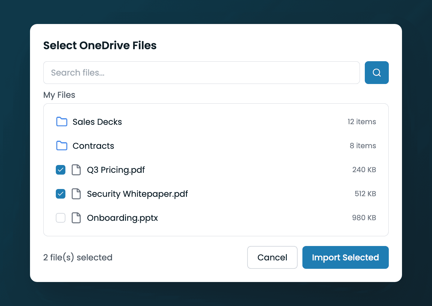 OneDrive file picker