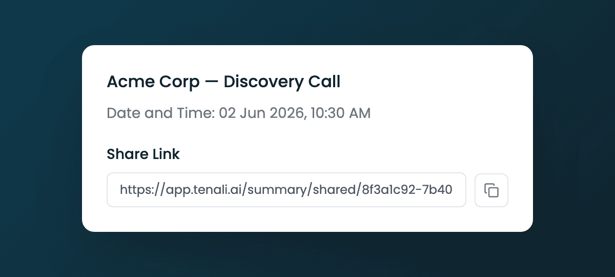 Share Meeting dialog