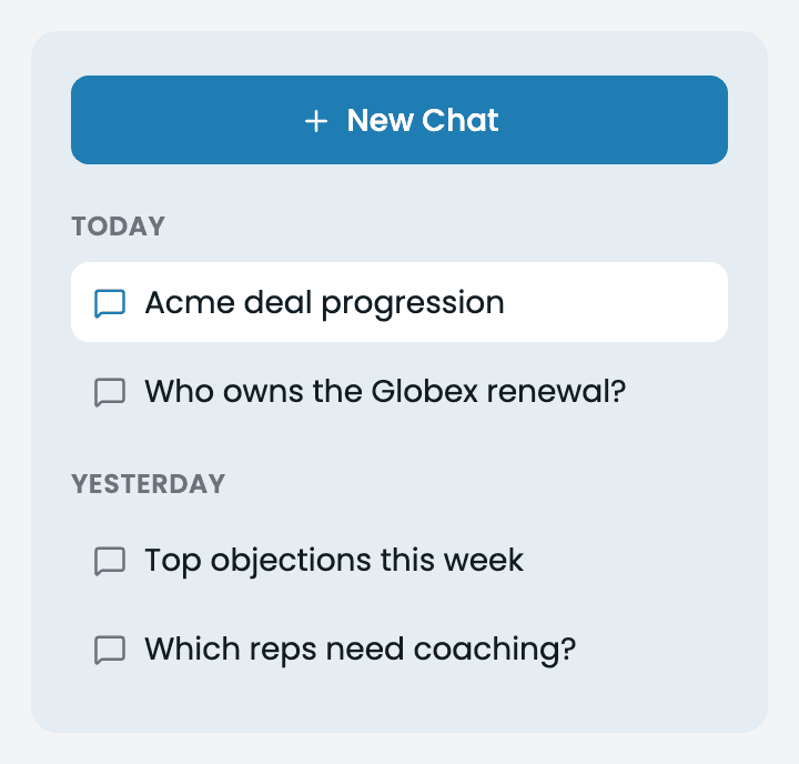 Chat history (clock button)