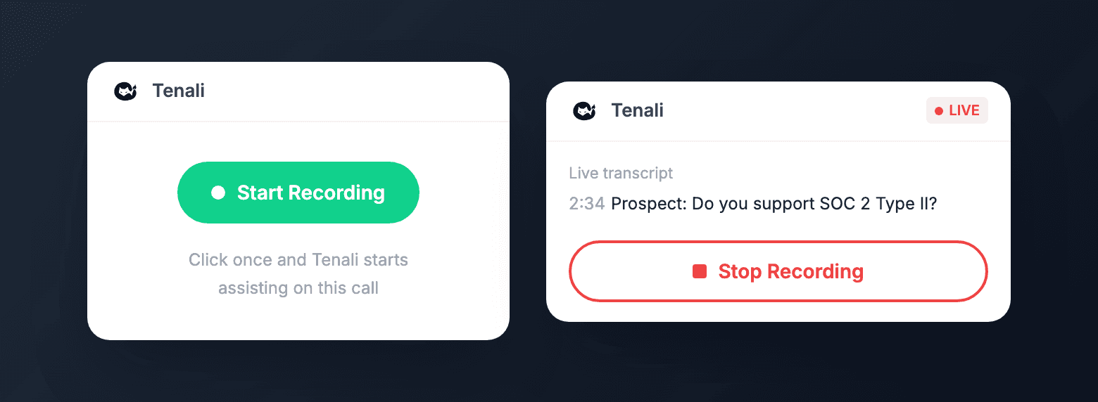 Start and stop recording